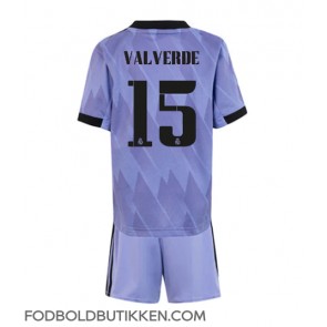 Real Madrid Federico Valverde #15 Udebanetrøje Børn 2022-23 Kortærmet (+ Korte bukser)